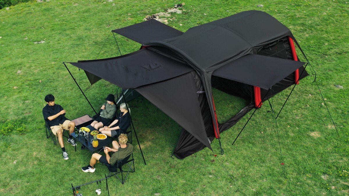 アウトドア寝具 BOMBE MINI neru design works ver Inflatable-frame tent and canopy pop into shape with an